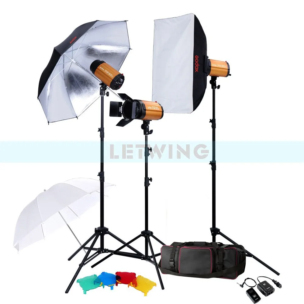 Godox New Digital 900W Photo Studio Flash Lighting set 3 X 300W