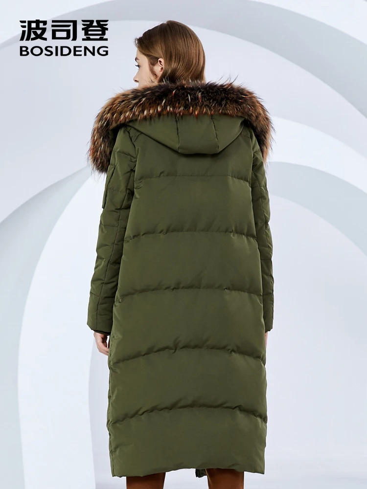 Goedkoop BOSIDENG vrouwen winter grote echte bontkraag hooded dames donsjack 2018 nieuwe dikker warme waterdichte lange down jas b80141020