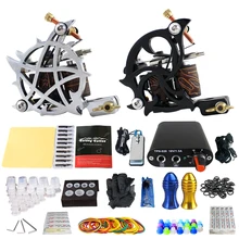 Тату машина катушки машина набор черный источник питания машина пистолеты источник питания Иглы ручки Советы