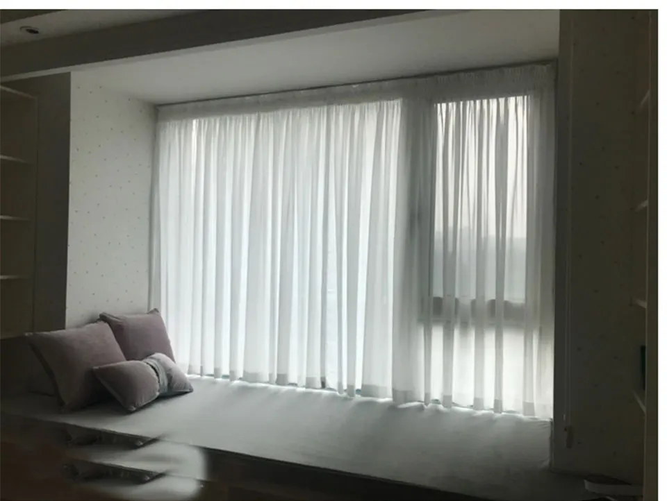 Modern Solid Tulle Window Curtains for Living Room Bedroom Curtain For Chiffon Sheer Voile Curtains for Window Screening Drapes