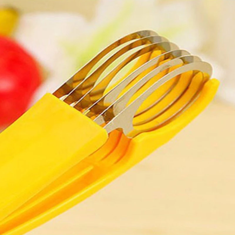 Домашняя кухня инструменты ветчина салат прессованный нарезанный банан слайсер Фрукты Огурец резак желтый пластик+ нержавеющая сталь