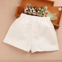 Шорты для девочек Хлопковые Штаны с эластичной резинкой на талии для девочек, детская одежда школьные брюки летняя детская одежда для детей возрастом 2, 6, 8, 10, 12, 14 лет