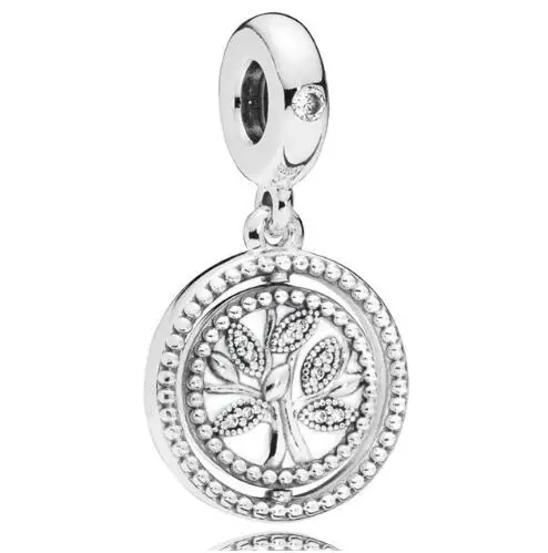 

Original 925 Sterling Silver Charm Spinning Tree Of Life With Crystal Pendant Beads Fit Pandora Bracelet & Necklace Jewelry