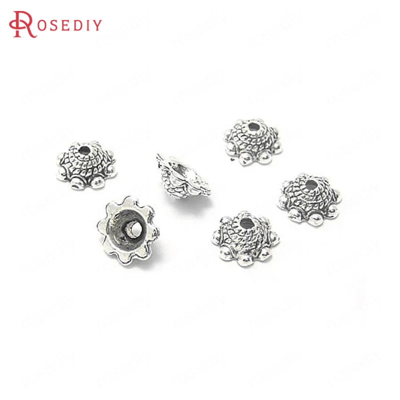 

(4330)50PCS 8x4MM Antique Silver Zinc Alloy Beads Caps Tassel Caps Jewelry Findings Accessories