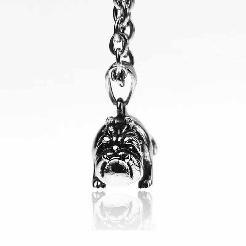 

New stainless steel 316L pendant necklace personality 3D French bulldog titanium steel pendant hip hop jewelry friendship gift