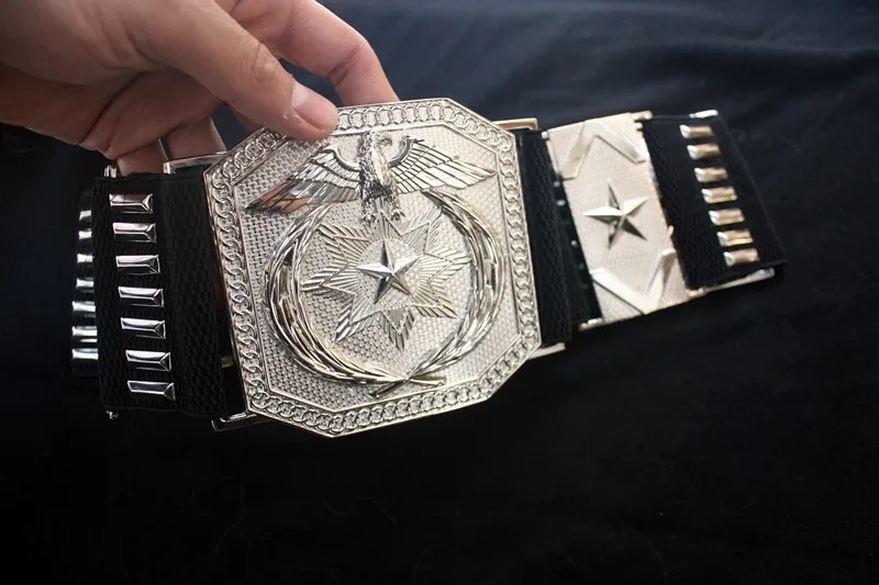 MJ Michael Jackson Classic BAD vocal concert Show Silver Alloy Punk Military US Army Eagle Large Belt Waistband Japan In 1980s