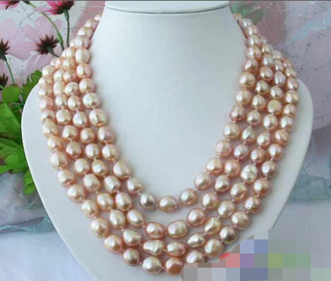 

N2289 ROW 12-13MM PINK BAROQUE FRESHWATER CULTURED PEARL NECKLACE N Discount NEW