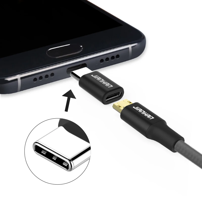 Переходник JianHan USB Type C адаптер Micro в зарядный для Huawei P10 LG G6 G5 Xiaomi 4C OnePlus 3T Lumia 950|adapter