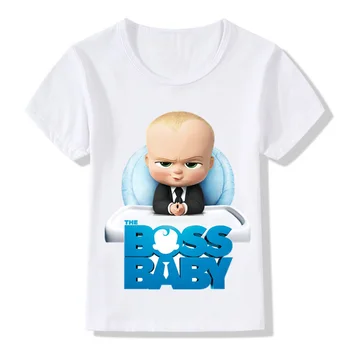 

2-14 Years Children The Boss Baby Print Funny T shirt Baby Girls Cartoon Short Sleeve Summer Tops Kids Clothes,ooo5192