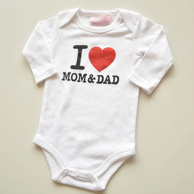 Ropa de bebé recién nacido bebé mameluco niña niño disfraz para bebé algodón impresión I LOVE Mamá y Papá mono infantil para ropa de bebé Ropa de bebé recién nacido bebé mameluco niña niño disfraz para bebé algodón impresión I LOVE Mamá y Papá mono infantil para ropa de bebé