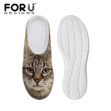 Летние Стильные мужские сетчатые сандалии; милые пляжные тапочки на плоской подошве с принтом собаки Совы кота; дышащие женские сабо; повседневная обувь для пар; большие размеры