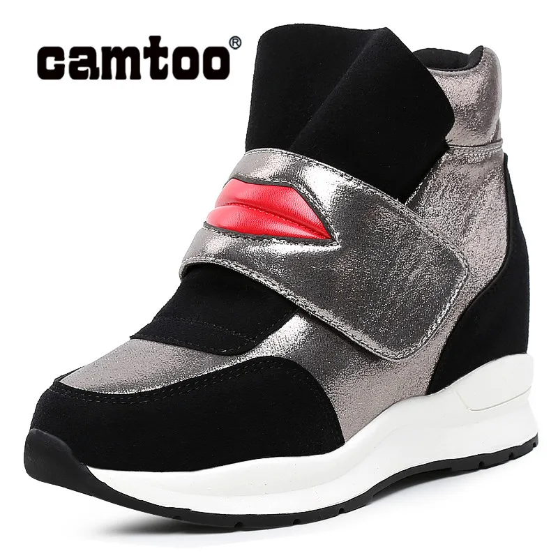 

New Women Shoes Hidden Heel Casual Shoes Spring Autumn Platform High Top Ladies Sneakers Comfort Flats Shoes Zapatos Mujer