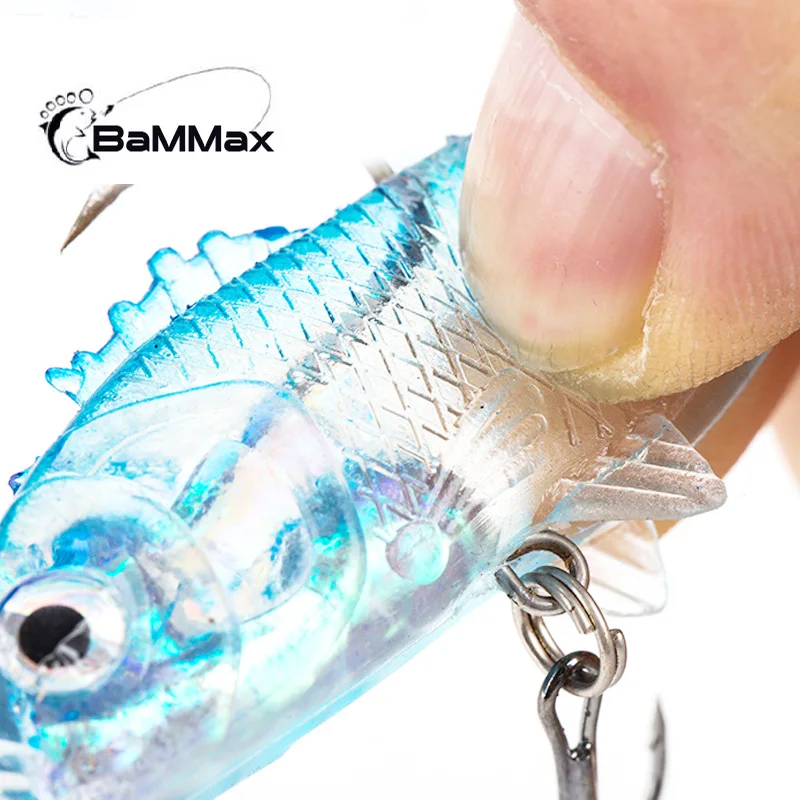  BaMMax Fishing lure 14g 8.5cm Soft lures with Hook  Wobblers Artificial Bait Silicone Sea Bass Carp 3D Eyes Lead Fishing Lures