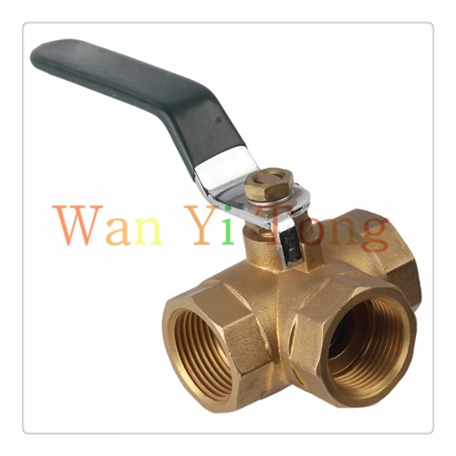 3/4" BSPP Connection Three Way Compressed Air Brass Ball Valve Anti