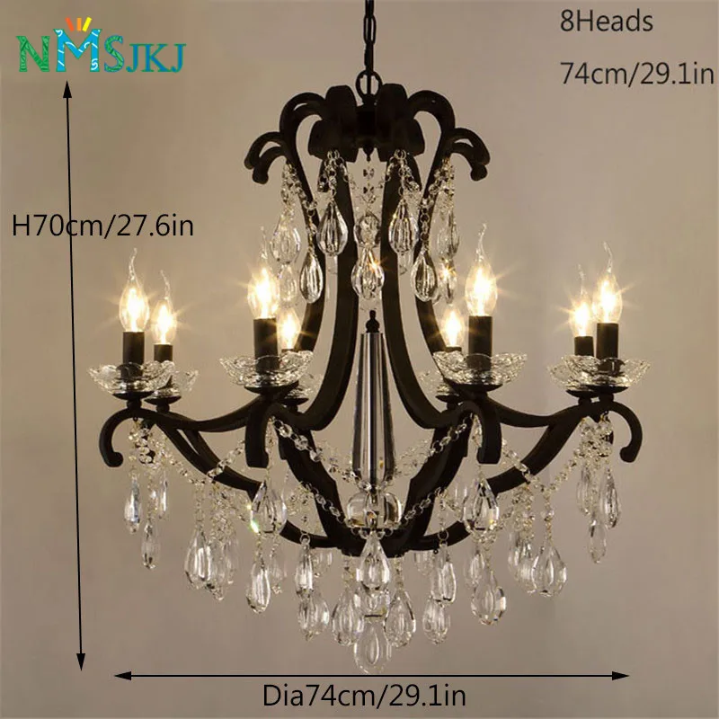 5 6 8 Lights Crystal Candle Chandelier Modern Fashion Lamp For 5 6 8 Lights Crystal Candle Chandelier Modern Fashion Lamp For Living Room Bedroom Restaurant Ac110 240v Black In Chandeliers From Lighting On