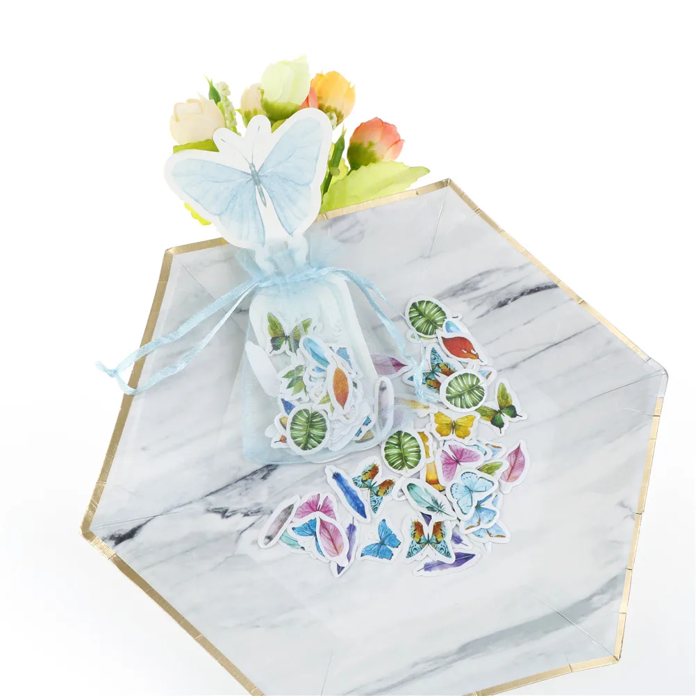 Cute kawaii Creative butterfly Sticker child DIY toy Calendar Album Deco sticker scrapbooking planner sticker 100pcs