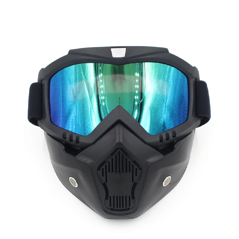 

Detachable Modular Motorcycle Riding Bike Helmet Open Face Mask Shield Goggles