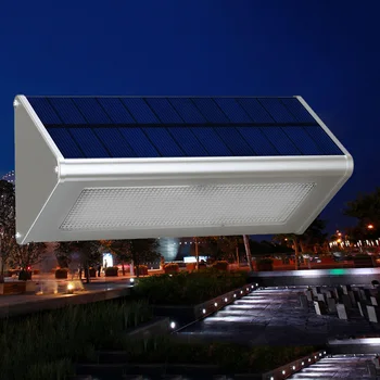 

TAMPROAD Solar Street Lamp Outdoor 48 LED Microwave Radar Sensor IP65 Waterproof Energy Saving Lamp for Garden Roof Pool Gazebo