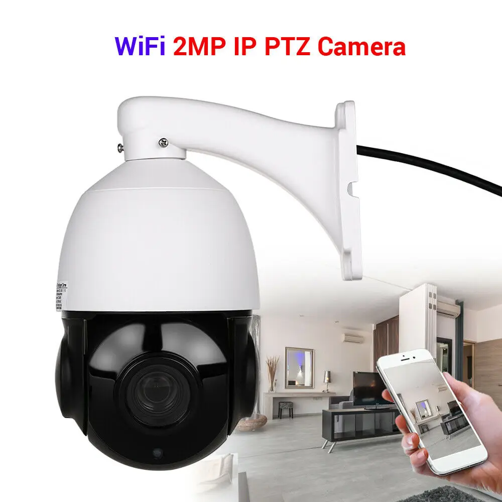 

1080P 2MP Wireless IP Camera Wifi Speed Dome PTZ Outdoor IP66 Onvif Two Way Audio IR Night Vision CCTV Security Camera
