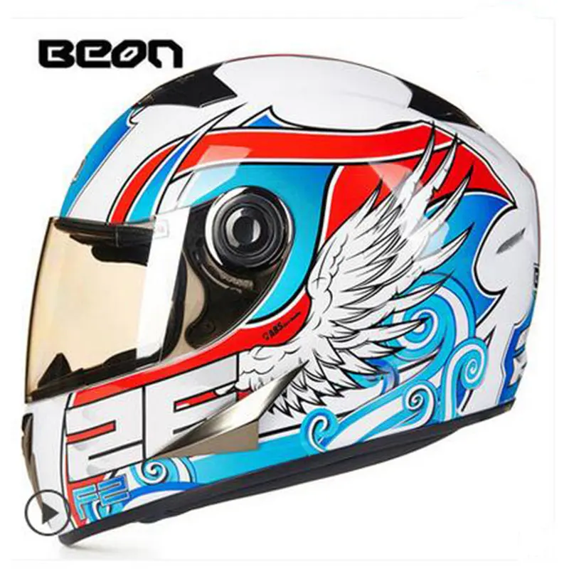 

BEON Motorcycle helmet Motorbike motocross Full Face helmet Urban racing Casco Capacete Protective Gear ECE free shipping B500