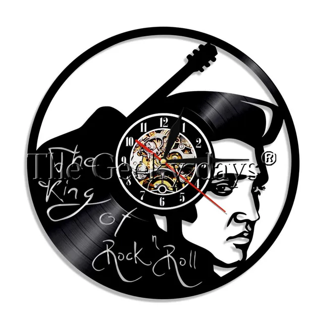 1Piece Elvis Presley Pop Music Vinyl Record Wall Clock The King of Rock