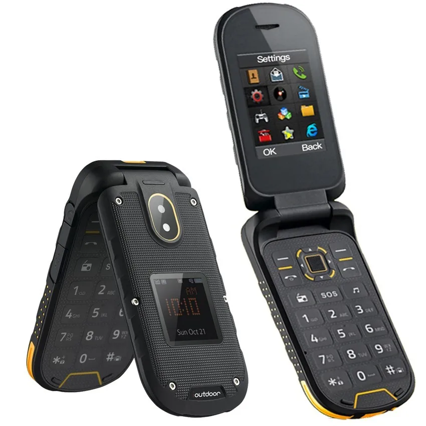 

ioutdoor F2 Rugged Flip cell Phone IP68 Waterproof Shockproof clamshell mobile Phone Bluetooth Dual SIM FM Radio Unlock phones