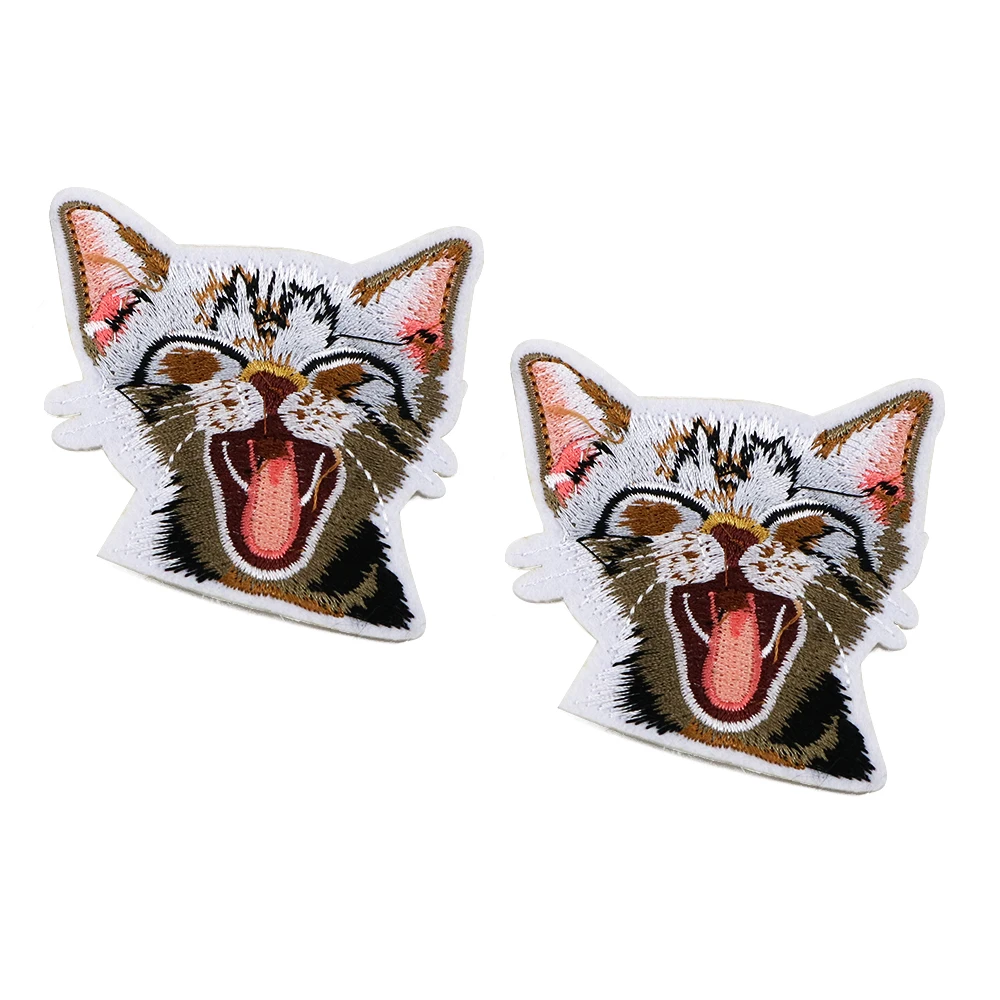 

David accessories cute cat embroidery patch back with glue patch,DIY Christmas holiday clothing patch applique blossom,c2930