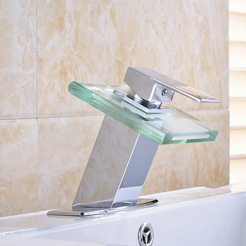 Free Shipping Led Light Changing Bathroom Sink Faucet Waterfall Free Shipping Led Light Changing Bathroom Sink Faucet Waterfall Outlet With 6 Inch Cover Plate Mixer Tap In Basin Faucets From Home Improvement On