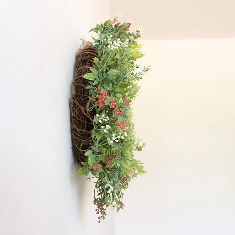 96 Artificial Plants For Home Decor Fake Is Best Sometimes 33cm Straw Wreath Artificial Plants Nest Wedding Decoration Hanging Trim Decorative Village Wall Garland S In