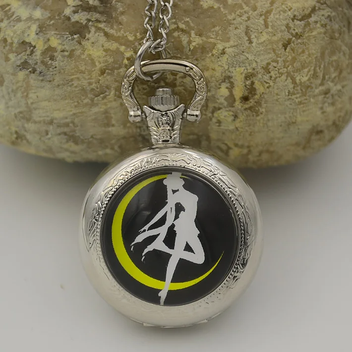 Luxury Fashion Sailor Moon Anime Cartoons Quartz Pocket Watch Analog