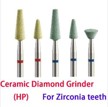 

5pcs/set Dental Lab Ceramic Diamond Grinders for Zirconia Crown & Porecelain Fast Finishing Dry Grinding