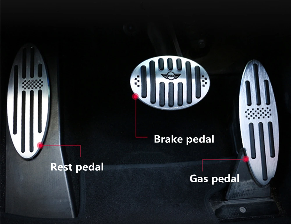 Автомобильные аксессуары для R60 Mini Cooper S R55 R56 R60 R61 F54 F55 F56 F60 алюминиевая подставка для ног газ тормоз сцепления Педаль крышка F56 F60 F55