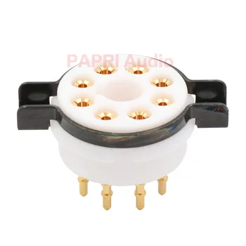 

2PCS CMC Teflon K8A 8pin Tube Socket Gold Plated Brass Pin Audio HIFI DIY Tube Amplifier For KT66 KT88 6SL7 6SN7 6V6 5AR4