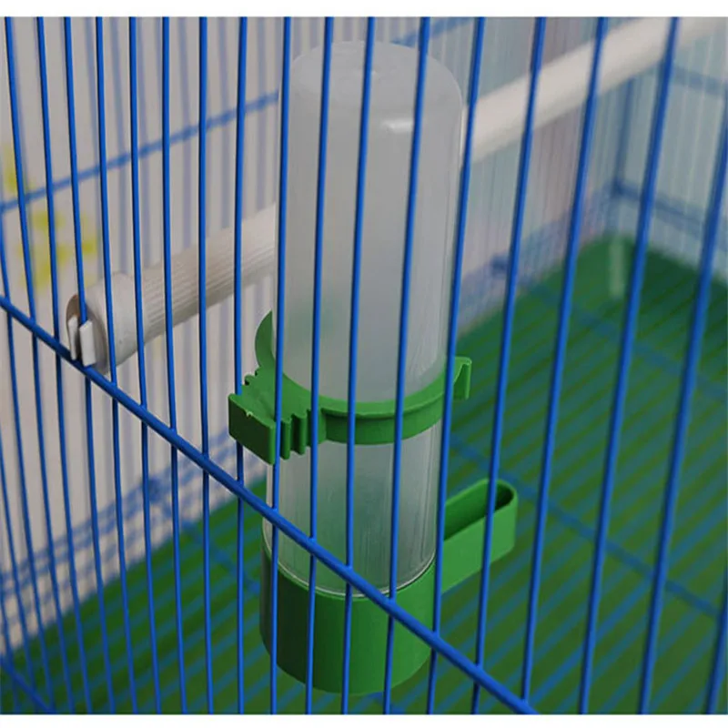 

Bird Water Drinker Feeder Waterer with Clip Pet Bird Supplies for Parrots Portable Plastic Clear Water Bottle Drinker Cup