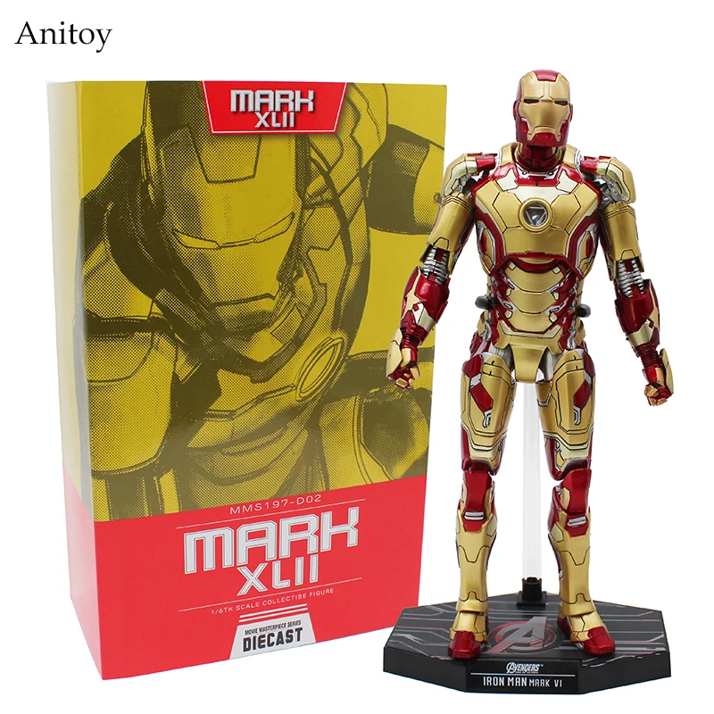 

Super Hero HC Iron Man MK42 Mark XLII with LED Light 1/6th Scale Action Collectible Figure Model Toy 31cm KT4199