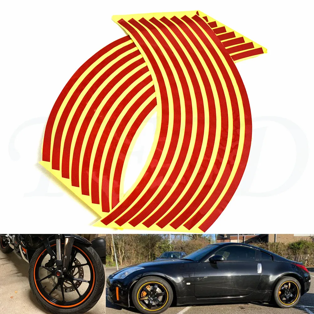 

Car motorcycle Tire Rim Stickers 17"-19" Reflective Car-Covers Tape Wheel Tyre Sticker Decors For YAMAHA FZS 600 FAZER