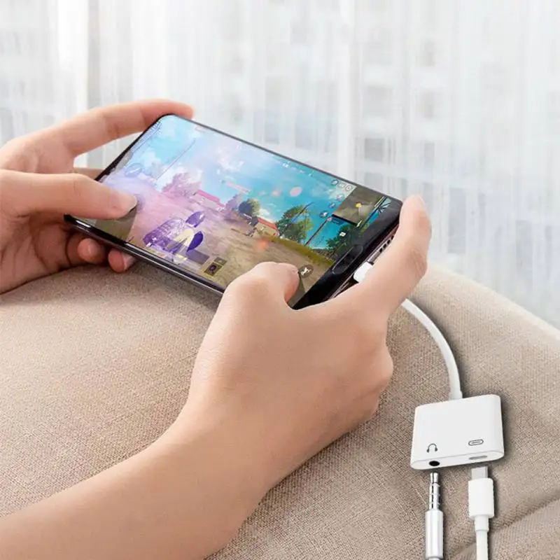2-в-1 Тип usb с разъемами типа C и 3,5 ММ Наушники цифровой аудио конвертер адаптер для быстрой зарядки для iPad Pro huawei samsung Xiaomi OnePlus