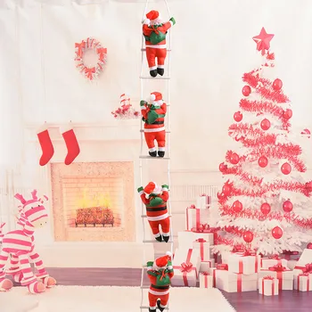 

2018 Santa Claus Ladder Hanging Doll Decoration Ornament Pendant For Christmas Tree Home DC112
