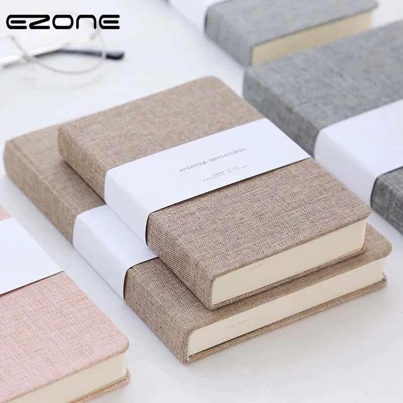 

EZONE A3/A5 Fresh Style Cloth Cover Simple Pure Color Blank Pages Notebook Students Daily Handbook School Office Supply Fashion