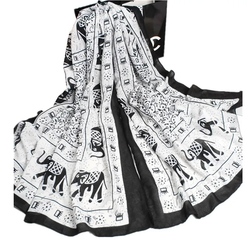 DOUBLA 2017 Fashion Womens Cute Elephants Printed Double Sided Spring Scarves Ladies Girls Cotton Shawl Ethnic Style Wraps 4 DOUBLA 2017 Fashion Womens Cute Elephants Printed Double Sided Spring Scarves Ladies Girls Cotton Shawl Ethnic Style Wraps 4