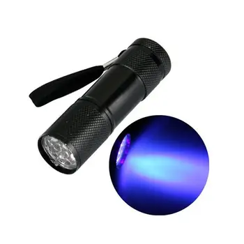 

3AAA Flashlight Torch Light Holiday Sale Blacklight Invisible Ink Marker 9LED UV Ultra Violet Flashlight