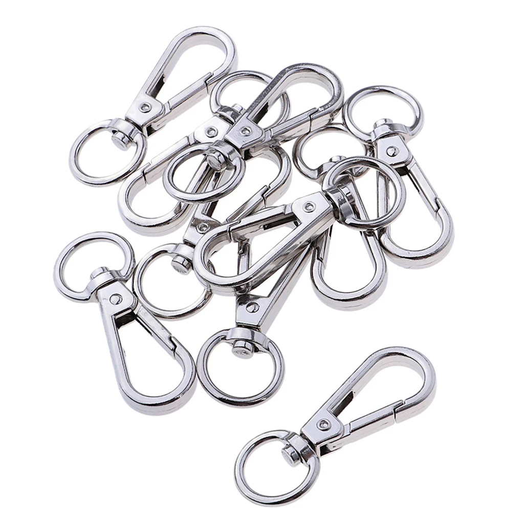 MagiDeal 10Pcs Alloy Swivel Clasps Snap Keychain Ring Hook Clip Key Holder for Men and Women for KeysLanyards