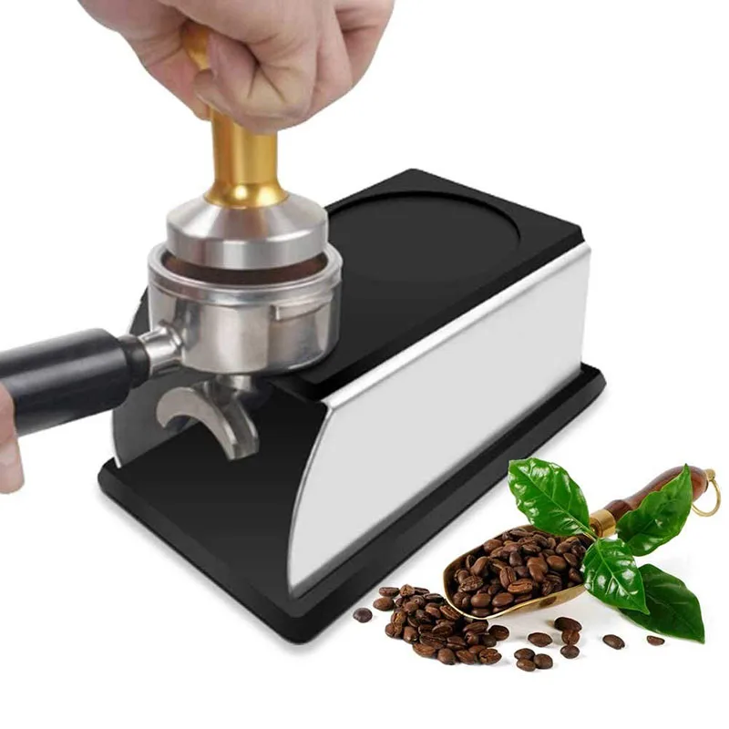 

MICCK Stainless Steel Silicone Tamper Mat Espresso Coffee Tamper Stand Tamping Holder Rack Barista Tool Coffee Accessories