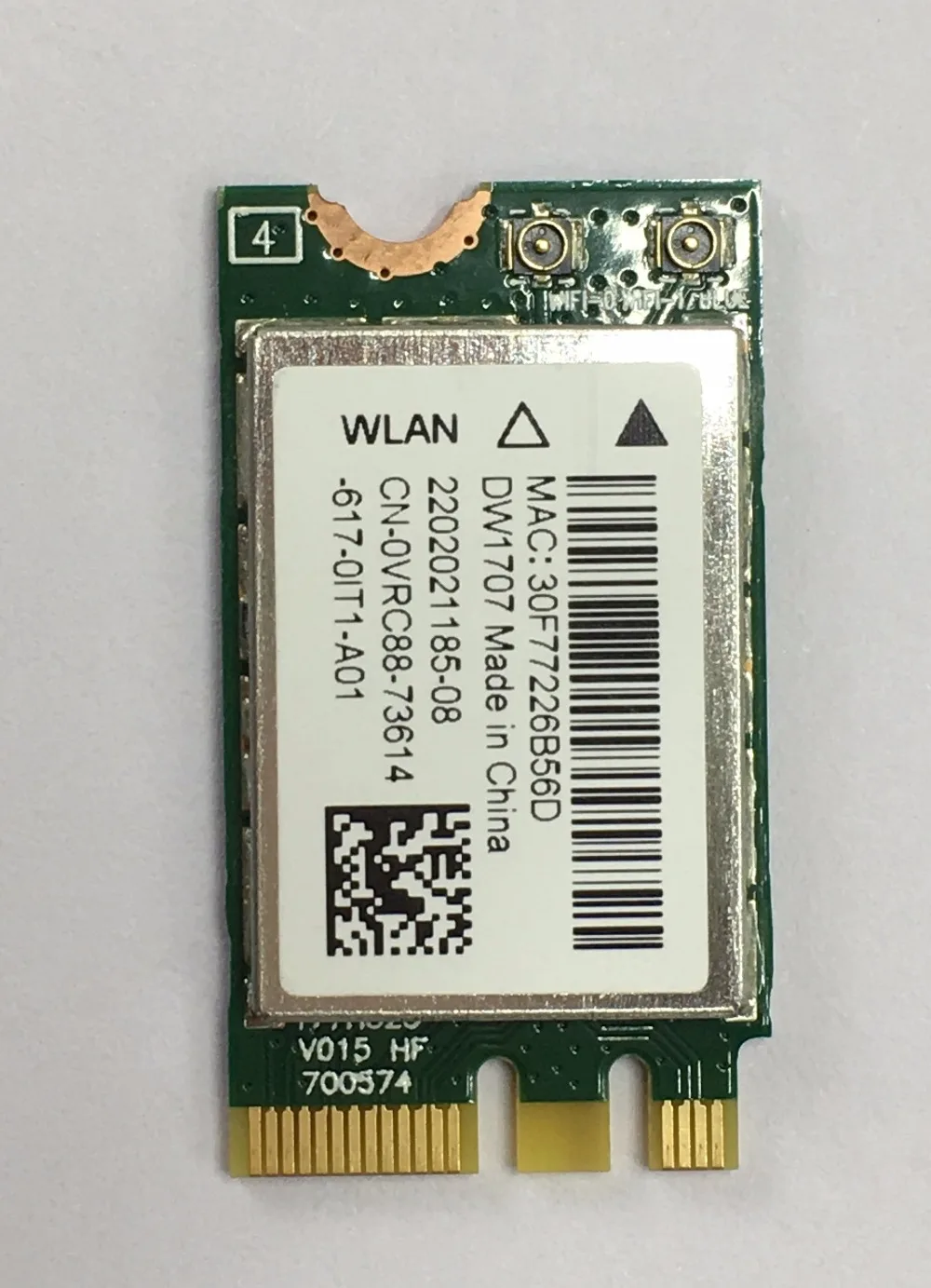 

FOR Dell Wireless DW1707 WLAN WiFi 802.11 b/g/n + Bluetooth 4.0 NGFF Card VRC88 Latitude 3340 E5250 3550 E7250 E7450