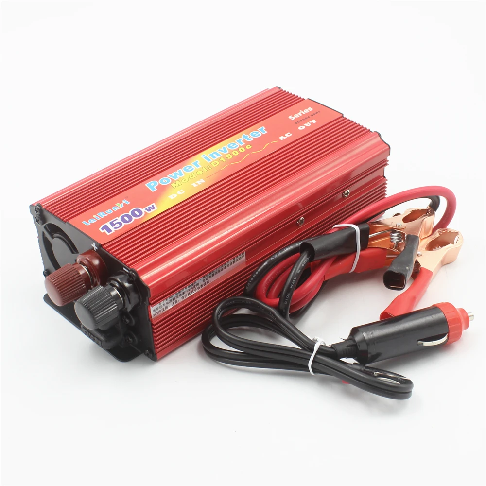 Car Vehicle motor Inverter 1500W DC 12V24V to AC 220V Power Inverter