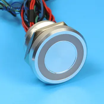 

25mm Momentary Stainless Steel O-Ring LED Iluminated Light Vandal Resistant IP68 Waterproof 5 Coclor Wires Piezo Button Switch