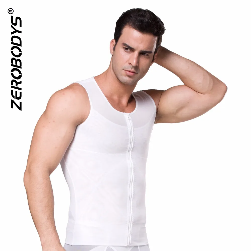 Zerobodys Мужская Сжатия Жилет X Shaper корсет молния ажурная ткань бодибилдинг одежда три цвета тела живот жилет 388