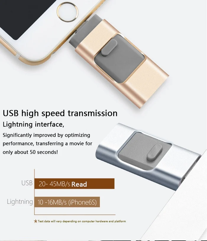 USB флэш-накопителей для iPhone 128 GB [3-в-1] освещение прыгать диск, USB флэш-памяти для iPhone, iPad, iOS, Android, PC