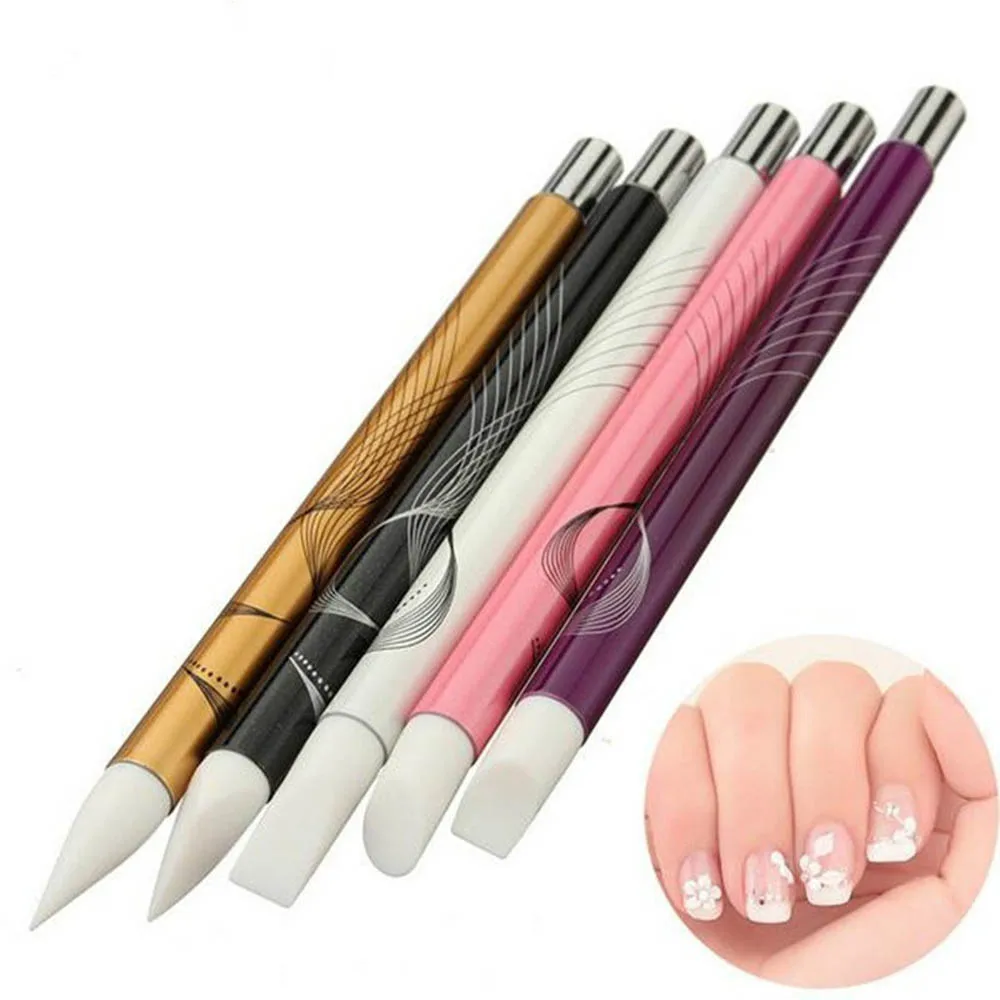 5Pcs Silicone Brush Sculpture Pen Carving Builder Painting Polish UV Gel Craft Nail Art Manicure Tool Set Beauty Accessories | Красота и
