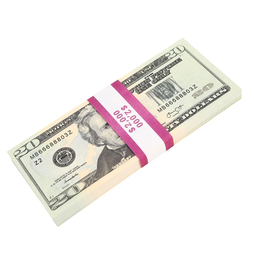 

Motion Picture Money 20 Dollar Bills Prop Money Full Print 2 Sided Realistic Money Stack,Copy Money Play Money for Movie,TV